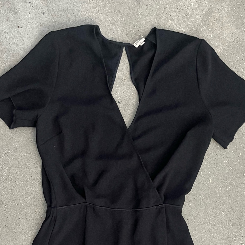 Aritzia Wilfred Short Sleeve Open Back Black Mini Dress - Picture 2 of 6